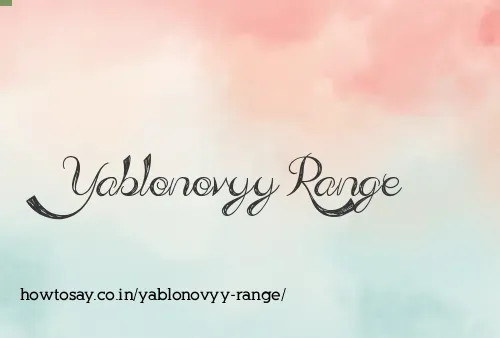 Yablonovyy Range