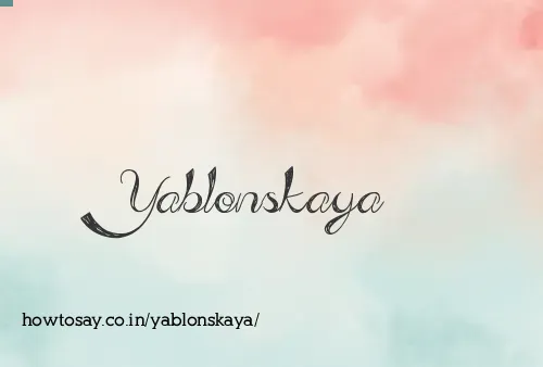 Yablonskaya