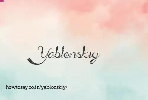 Yablonskiy