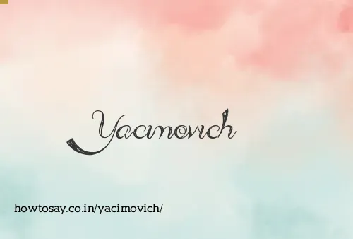 Yacimovich