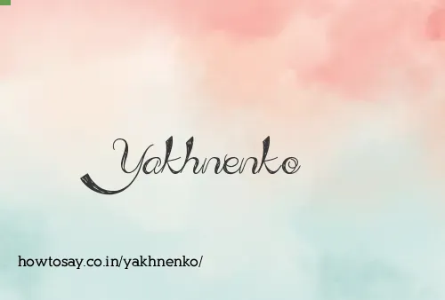 Yakhnenko