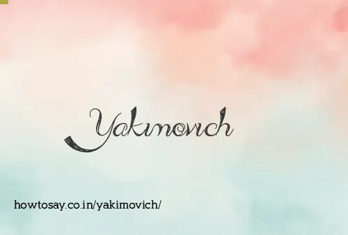 Yakimovich