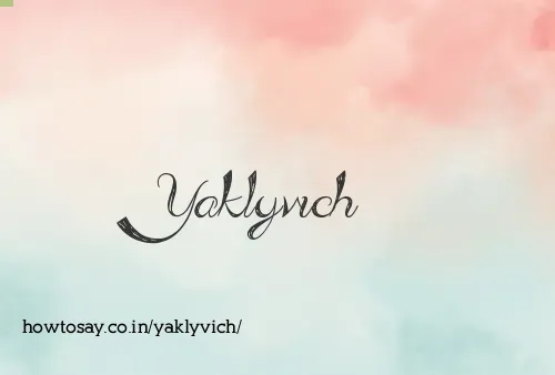 Yaklyvich