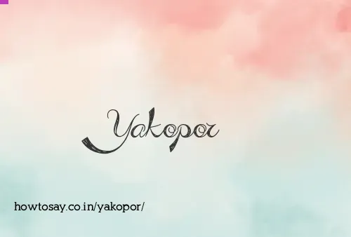 Yakopor