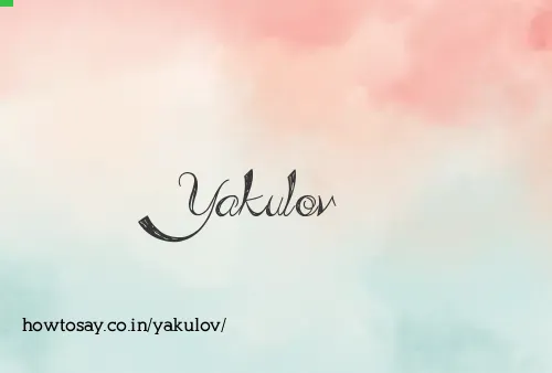 Yakulov