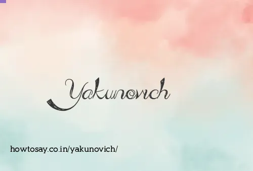 Yakunovich