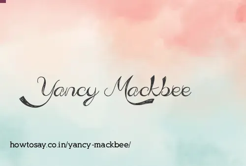 Yancy Mackbee