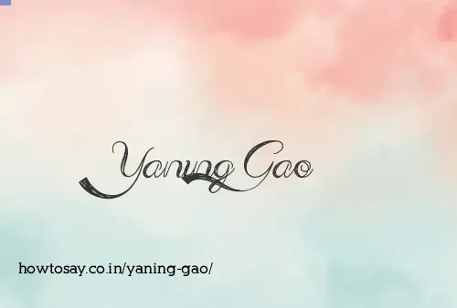 Yaning Gao