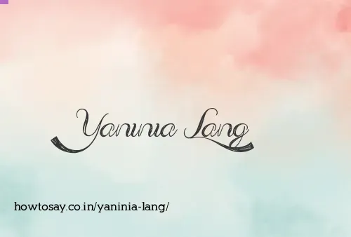 Yaninia Lang