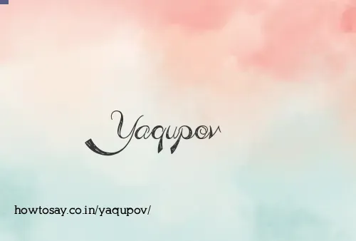 Yaqupov