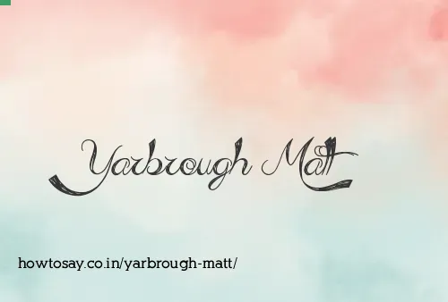 Yarbrough Matt