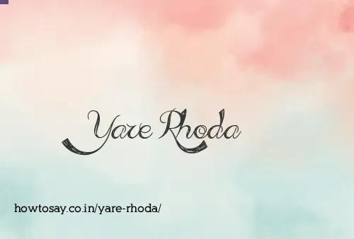 Yare Rhoda