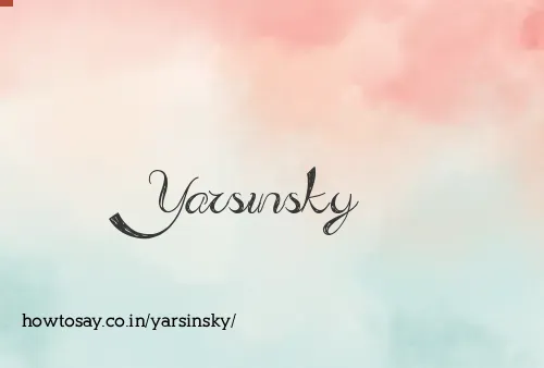 Yarsinsky