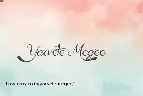Yarvete Mcgee