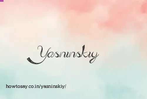 Yasninskiy