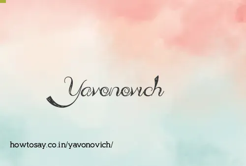 Yavonovich