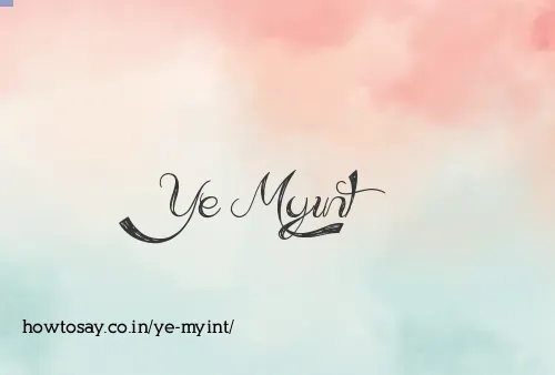 Ye Myint