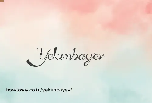Yekimbayev
