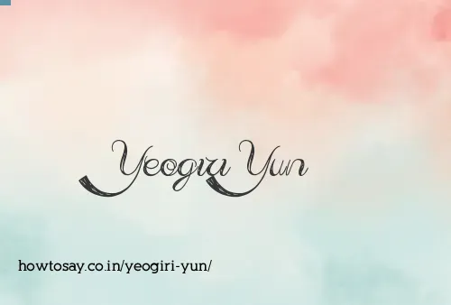 Yeogiri Yun