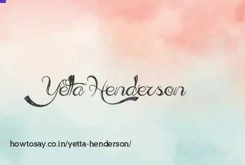 Yetta Henderson