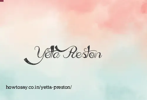 Yetta Preston