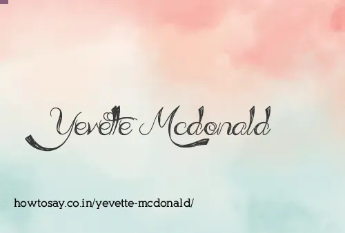 Yevette Mcdonald
