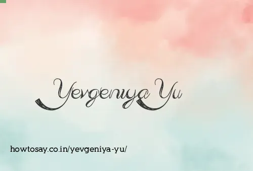 Yevgeniya Yu