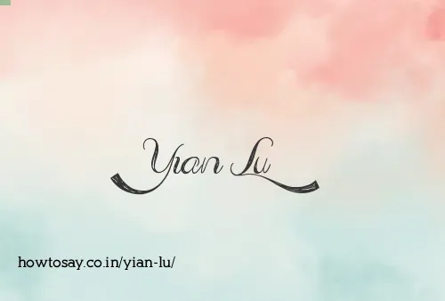 Yian Lu