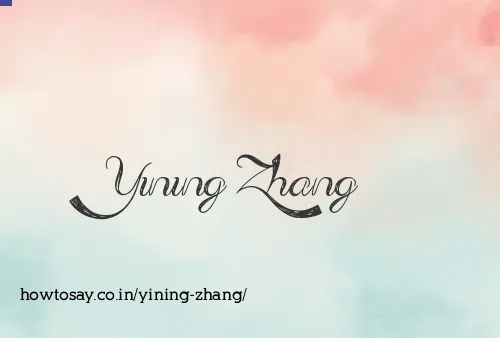 Yining Zhang