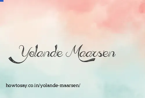 Yolande Maarsen