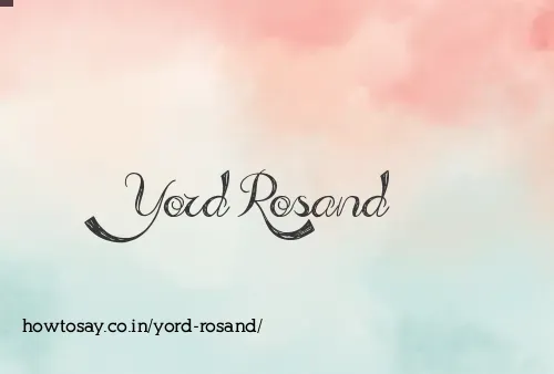 Yord Rosand