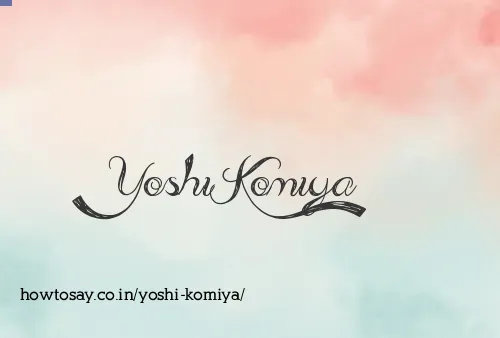 Yoshi Komiya