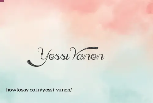 Yossi Vanon