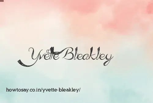 Yvette Bleakley