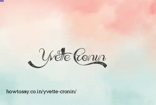 Yvette Cronin