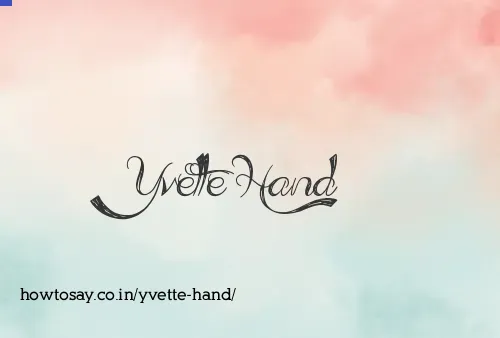 Yvette Hand