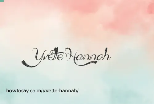 Yvette Hannah