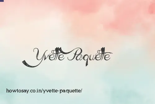 Yvette Paquette