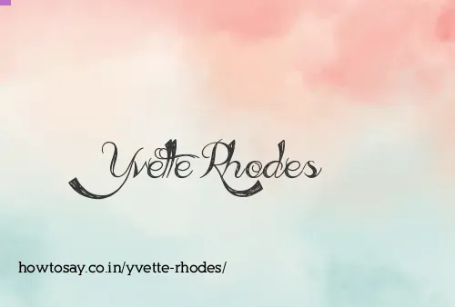 Yvette Rhodes