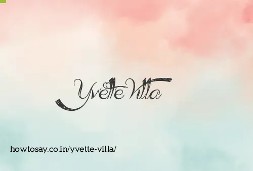 Yvette Villa