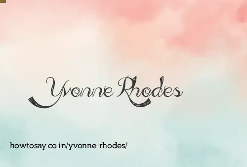 Yvonne Rhodes