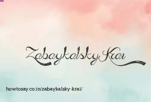 Zabaykalsky Krai