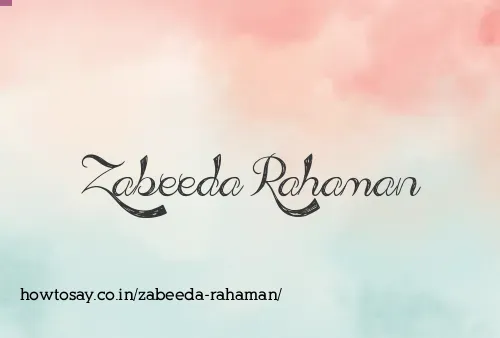 Zabeeda Rahaman