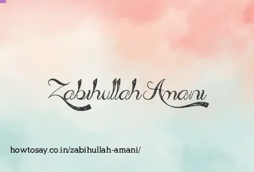 Zabihullah Amani