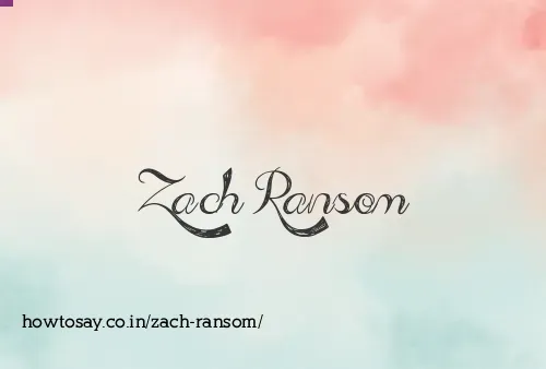 Zach Ransom