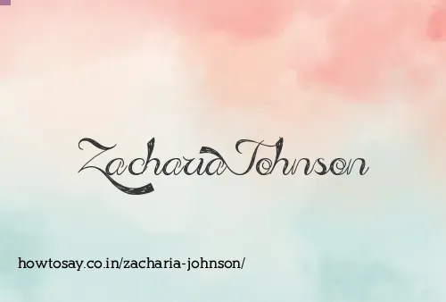 Zacharia Johnson