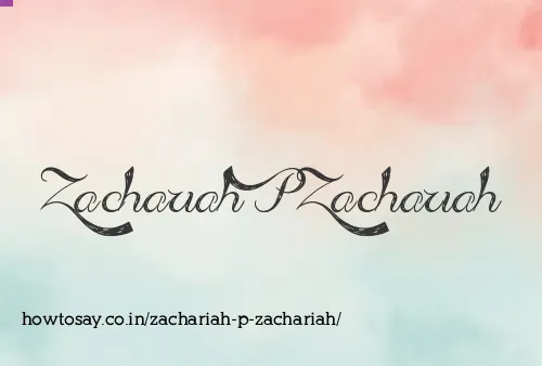 Zachariah P Zachariah