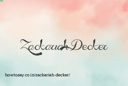Zackariah Decker