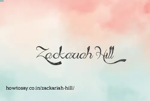 Zackariah Hill