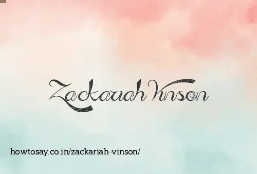 Zackariah Vinson